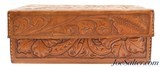 Vintage Hand Tooled Saddle Leather Two Piece Box - 4 of 7
