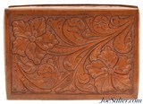Vintage Hand Tooled Saddle Leather Two Piece Box - 6 of 7