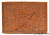 Vintage Hand Tooled Saddle Leather Two Piece Box - 1 of 7