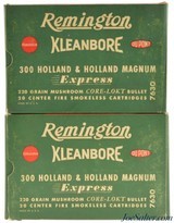 Post War Remington Kleanbore 300 H&H Ammo 220gr. Core-Lokt 40 - 1 of 3