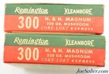 Post War Remington Kleanbore 300 H&H Ammo 220gr. Core-Lokt 40 - 2 of 3
