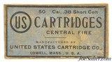 Full Box US Cartridge Co. 38 Short Colt Ammo 50 Rds. Lowell, Mass