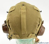 Excellent US Army Air Force A-9 Cloth Flight Helmet with Leather earcups - 5 of 8