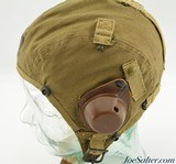Excellent US Army Air Force A-9 Cloth Flight Helmet with Leather earcups - 4 of 8