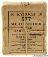 Excellent Sealed! Packet Kynoch 577 Snider Rifle Cartridges 480 Grain Bullets 10 Rds - 1 of 5