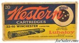 Western "Bullseye" Target Logo 32-40 Ammo Full Box Lubaloy 165 Gr 20 Rds. - 1 of 5