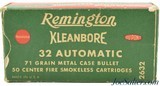 Full Box Remington Kleanbore 32 ACP Ammo 71 Grain Metal Case 50 Rounds - 1 of 4