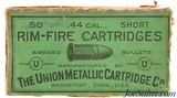 Rare Partial Fabric Box UMC 44 Short Rim Fire Black Powder Ammo 20 rounds