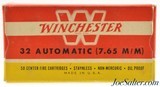 Excellent Winchester 32 ACP Ammo "1946" Style Full Box - 1 of 7