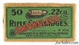 Winchester Red & Green Smokeless Issue 22 Short Ammo Full Box + Insert - 1 of 7