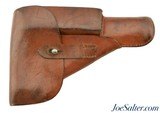 Excellent WWII German High Power Holster RH Brown Leather - 1 of 5