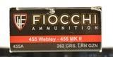 Fiocchi 455 Webley MKII 262gr. LRN GZN NOS 100 Rounds - 2 of 3