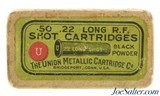Scarce Black Powder Full Box UMC 22 Long Shot Ammo White "U" Red Ball Issue - 1 of 8