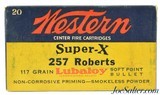 1930's Western Super-X 257 Roberts Soft Point 117 Grain Lubaloy Bullet Loading