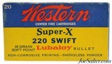 Full Box Western Super-X 220 Swift Lubaloy 48 Grain Soft Point 20 Rds - 1 of 6
