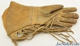 Vintage Native American Indian Beaded Leather Gauntlet Gloves Excellent - 4 of 7