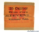 Excellent Full Box Winchester 25 Stevens RF Black Powder Ammo Circa 1910 - 3 of 7