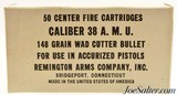 Remington 38 A.M.U 148 grain wad-cutter ammo Match