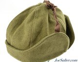 WWII Canadian DMC Winter Cap Size 7 1/8 Green Wool 1942 w/ Badge - 4 of 5