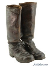WW2 German Wehrmacht Dark Brown Leather Officers Jack Boot Stubbe