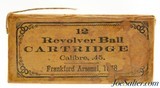 Excellent Sealed! Frankford Arsenal 1878 Dated 45 Colt & Schofield Cartridges 10 Rds - 1 of 6