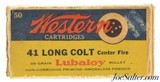 Western "Bullseye" Box 41 Long Colt Ammo Full 50 Rounds