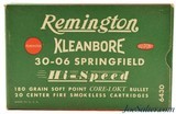 Post War Remington Kleanbore Hi-Speed 30-06 Ammo 180 Gr Soft Point - 1 of 7