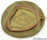 Vintage Belgium Army Beret Hat A.B.L. Cofabeba Wool Military Hat - 2 of 3