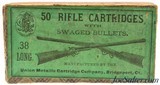 Early Dogs Head UMC 38 Long RF Cross Rifle Picture Box 50 Rds Ammo - 1 of 7