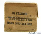 Winchester 32-20 Full Box Black Powder Ammo Early "Center Fire" Wording - 3 of 7