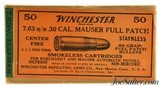 Excellent Full Box Winchester 7.63mm 30 Mauser Staynless Ammo