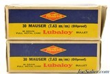 Western Target Bullseye Box 30 Mauser 7.63mm Ammo Lubaloy 86 Gr. 100 Rounds - 3 of 4