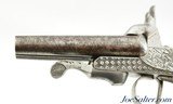 French Engraved Double Barrel Pinfire Pistol - 6 of 11