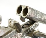 French Engraved Double Barrel Pinfire Pistol - 11 of 11