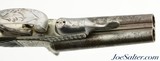 French Engraved Double Barrel Pinfire Pistol - 10 of 11