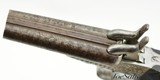 French Engraved Double Barrel Pinfire Pistol - 8 of 11
