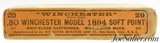 Winchester 30 WCF 1894 Smokeless Ammo "11-7" Date CodeFull Box - 2 of 7