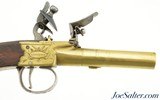 Lovely Pair of All Brass London Flintlock Turn-Off Pistols by Edward Dutton - 3 of 15