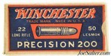 Excellent Winchester 1930's "Precision 200" Match Issue Full Box 22 LR Ammo - 1 of 7