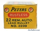 Peters Rustless 22 Remington Auto Ammo Full Box Rem Model 16 - 5 of 7