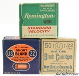 Collector's Lot 22 Short Blank Ammo UMC, US Cart Co., Remington 3 Boxes - 1 of 3