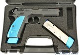 Excellent Blue CZ 75 SP-01 Pistol 9mm Original Box 2-21 Round Mags - 1 of 12