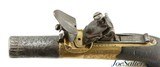 Unmarked British Flintlock Turn-Off Pistol With Brass Frame - 8 of 11