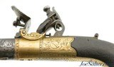 Unmarked British Flintlock Turn-Off Pistol With Brass Frame - 5 of 11