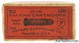 Sealed! Peters 22 Long Ammo 1897 Half-Split Issue Excellent - 1 of 6