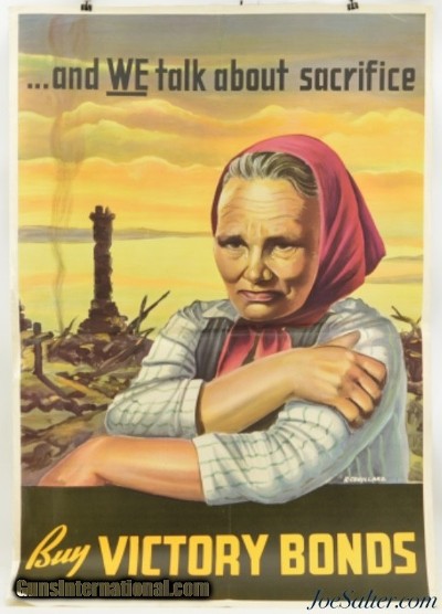 Original WWII War Bonds Poster "...and WE talk about sacrifice"