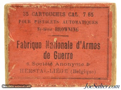 Vintage Fabrique Nationale Cal. 7.65 1922 Browning 35rnds