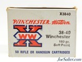 Full Box Winchester Western 38-40 WCF Ammunition 180 Gr Soft Point 50 Rds - 2 of 3