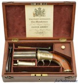 Beautiful Cased British Bar Hammer Pepperbox Pistol