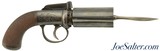 British Bar-Hammer Pepperbox Pistol with Rare Spike Bayonet - 1 of 13